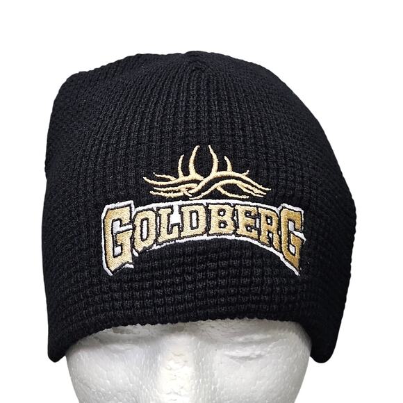 Goldberg Beanie Hat Black Knit WCW WWE Wrestling Logo Embroidered Y2K Retro - Picture 1 of 6